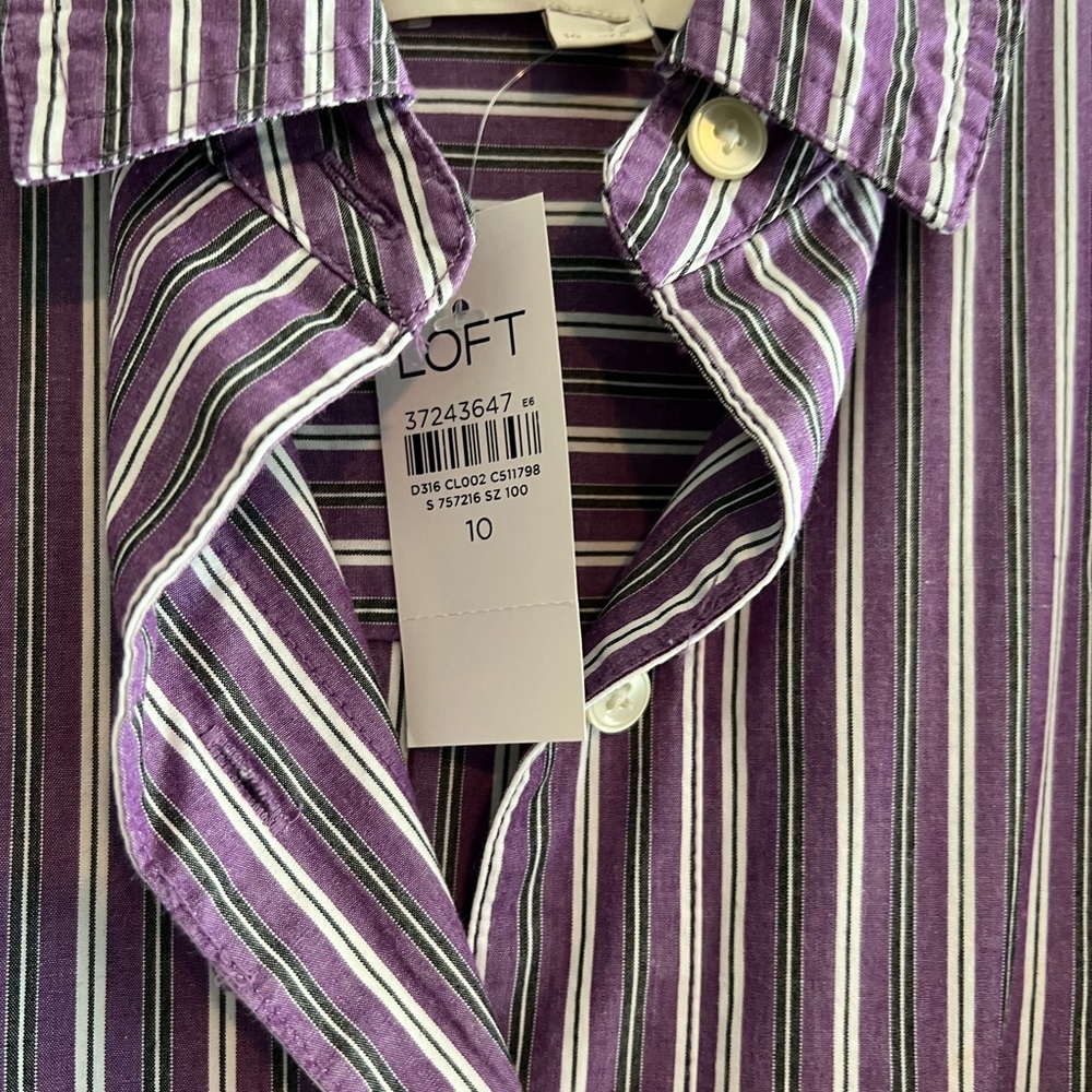 NWT LOFT Striped Mini Pocket Dress - Picture 5 of 7